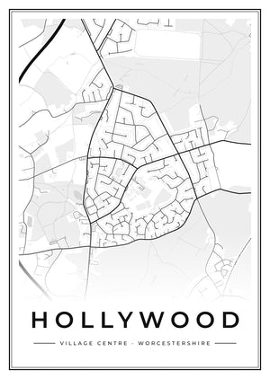 Hollywood Village Centre Street Map Poster