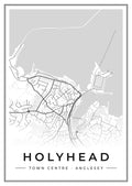 Street map poster of Holyhead town centre, Anglesey