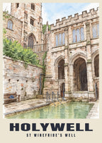 St Winefride’s Well, Holywell poster, Ink & Wash style