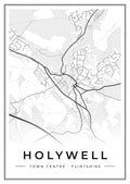 Street map poster of Holywell town centre, Flintshire