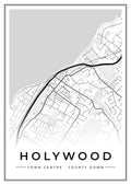 Street map poster of Holywood town centre, County Down
