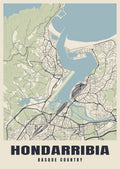 Street map poster of Hondarribia, Basque Country