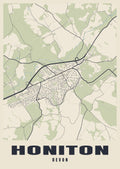 Street map poster of Honiton, Devon