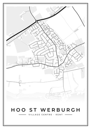 Hoo St Werburgh Village Centre Street Map Poster