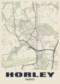 Street map poster of Horley, Surrey