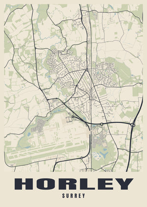 Horley Street Map Poster