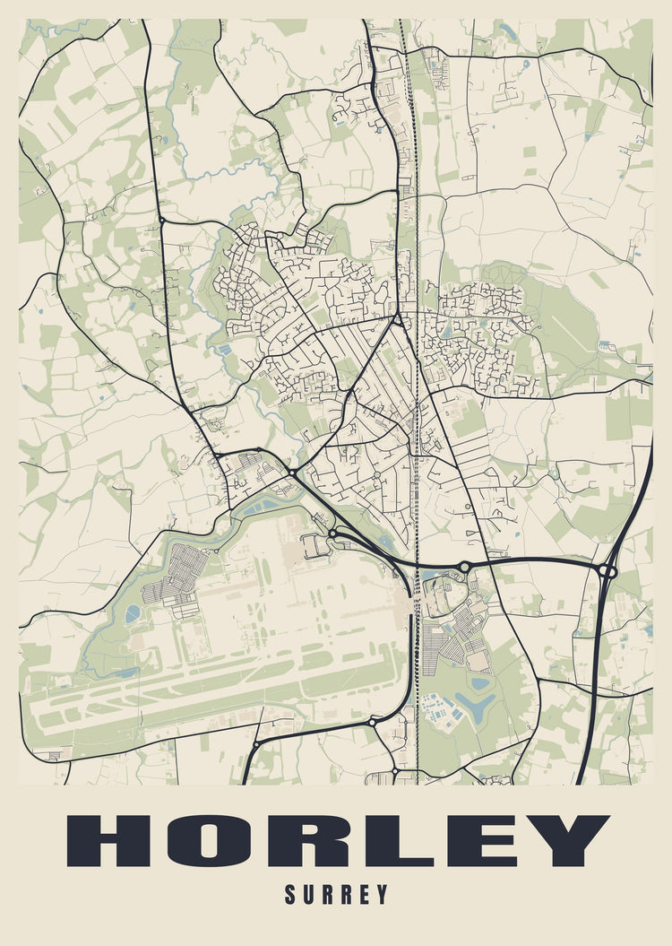 Horley Street Map Poster