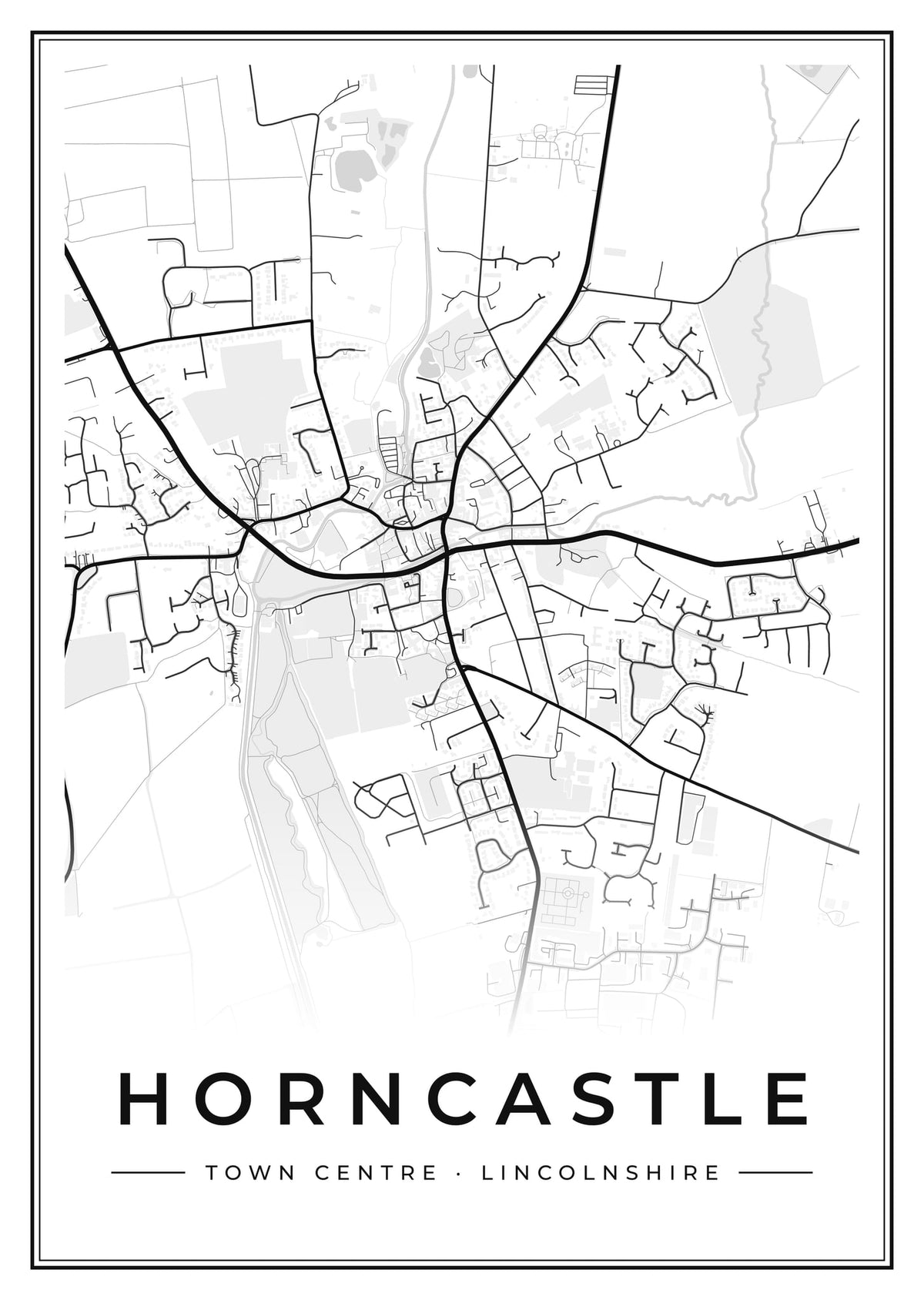 Street map poster of Horncastle town centre, Lincolnshire