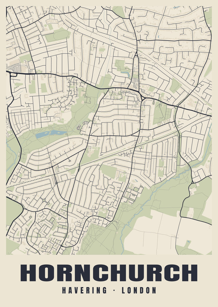 Hornchurch Heritage Street Map Poster