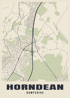 Street map poster of Horndean, Hampshire