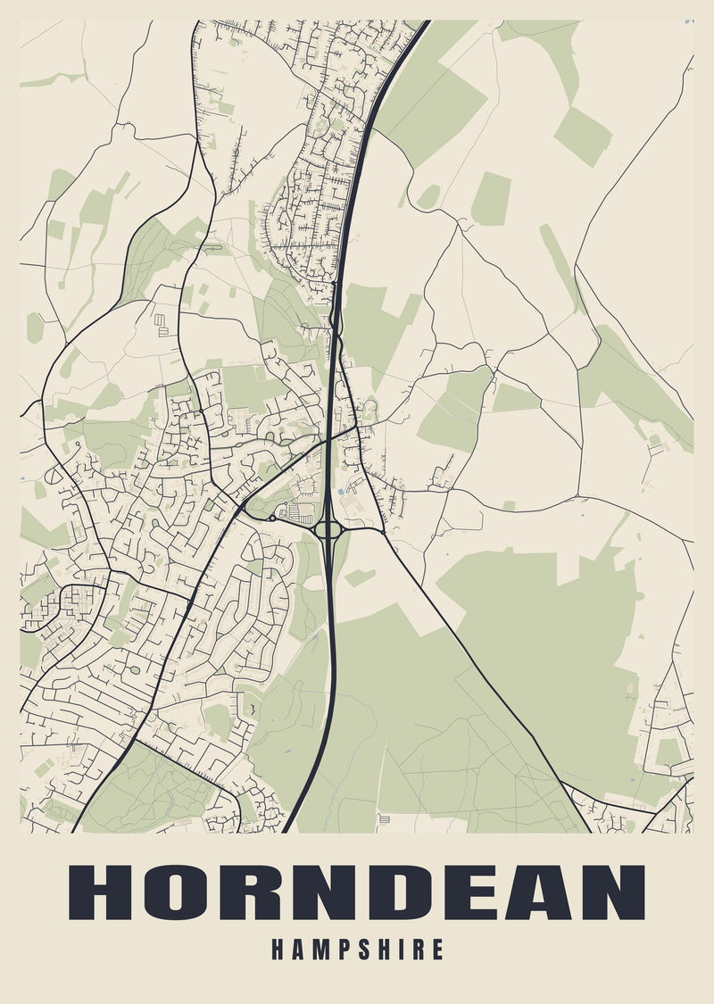 Horndean Street Map Poster