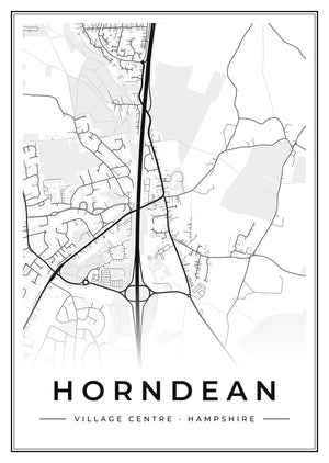 Horndean Village Centre Street Map Poster