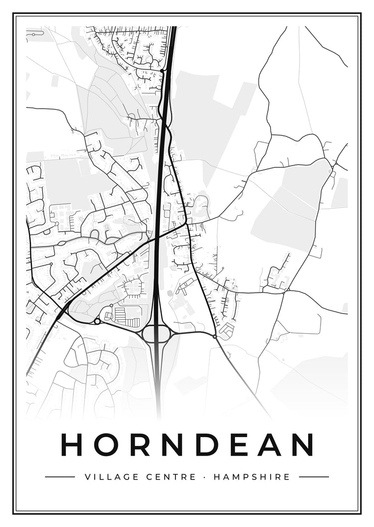 Horndean Village Centre Street Map Poster