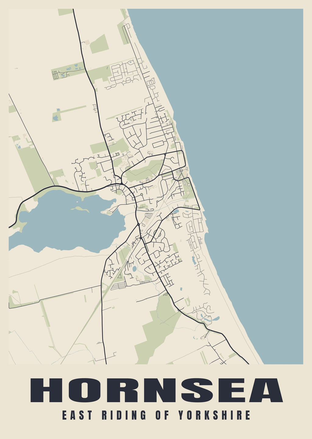 Street map poster of Hornsea, East Riding of Yorkshire