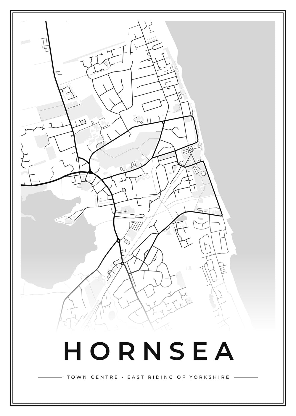 Hornsea Town Centre Street Map Poster