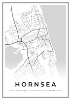 Street map poster of Hornsea town centre, East Riding of Yorkshire
