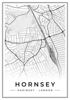 Street map poster of Hornsey, Haringey, London