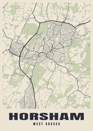 Horsham Street Map Poster
