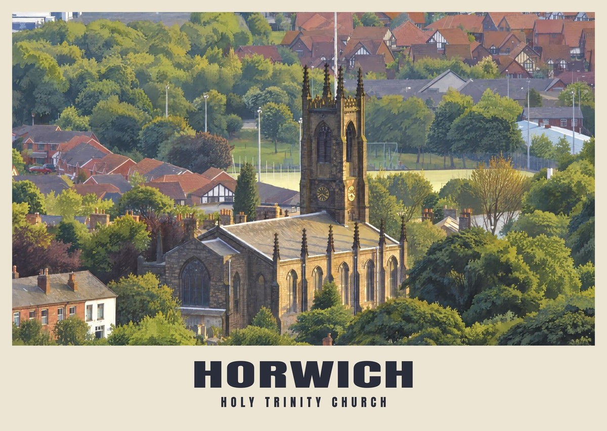 Holy Trinity Church, Horwich poster, British Heritage style