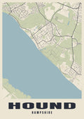 Street map poster of Hound, Hampshire