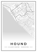 Street map poster of Hound village centre, Hampshire