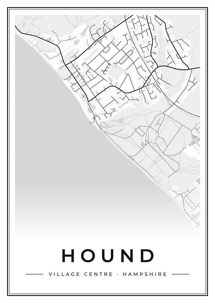 Hound Village Centre Street Map Poster