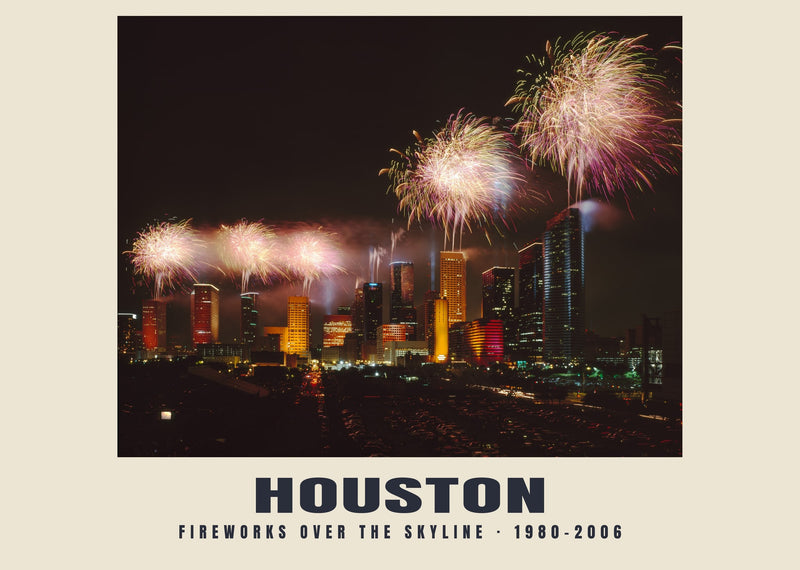Fireworks over the Skyline, Houston — 1980–2006 · Historic photograph print