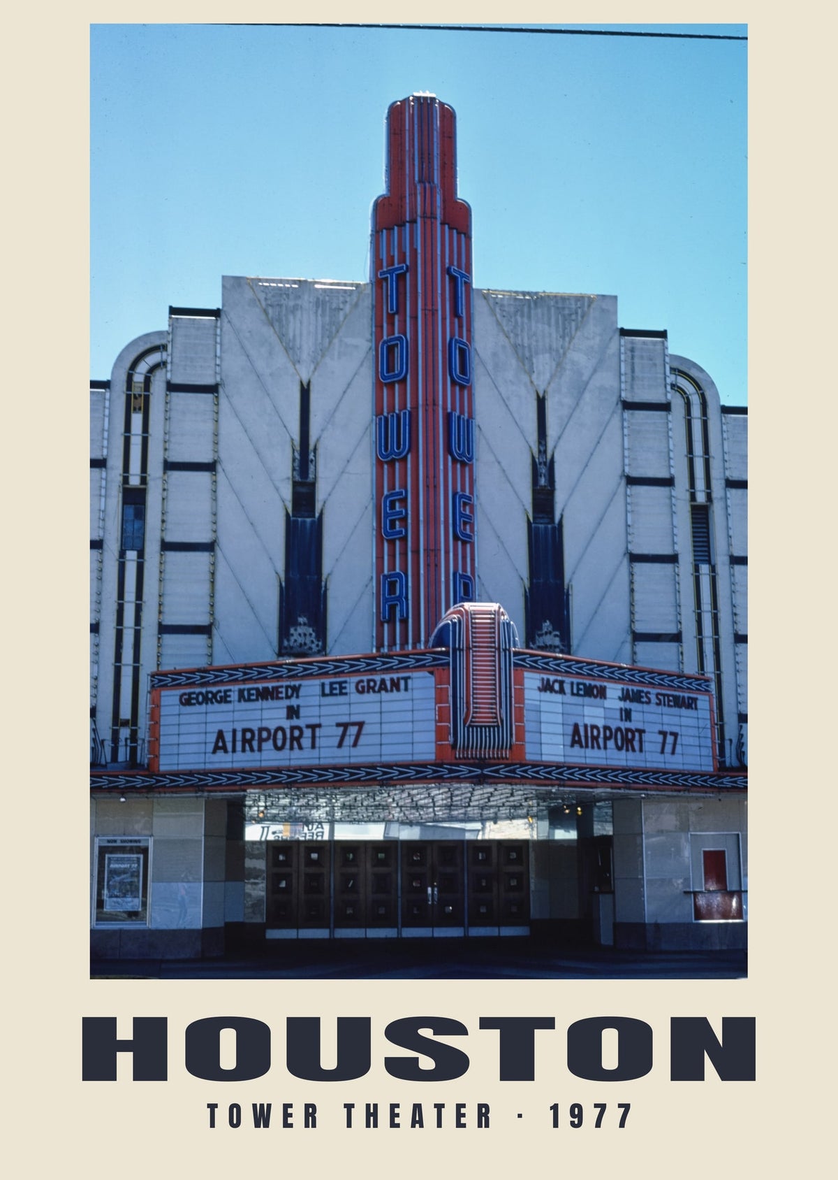 Tower Theater, Houston, 1977 — Wydruk historycznej fotografii