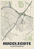 Street map poster of Hucclecote, Gloucestershire