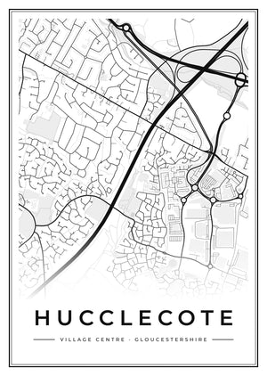 Hucclecote Village Centre Street Map Poster