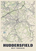 Street map poster of Huddersfield, West Yorkshire