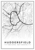 Street map poster of Huddersfield town centre, West Yorkshire