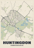 Street map poster of Huntingdon, Cambridgeshire
