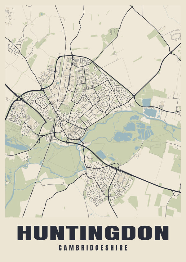 Huntingdon Street Map Poster
