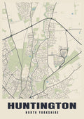 Street map poster of Huntington, North Yorkshire