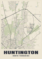 Street map poster of Huntington, North Yorkshire