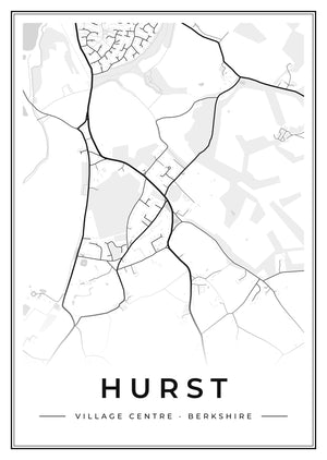 Hurst Village Centre Street Map Poster