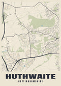 Street map poster of Huthwaite, Nottinghamshire