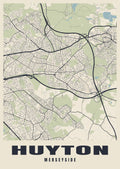 Street map poster of Huyton, Merseyside