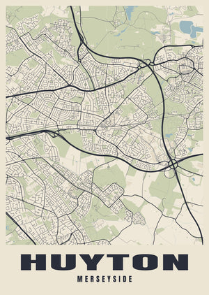 Huyton Street Map Poster