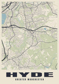 Street map poster of Hyde, Greater Manchester