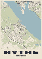 Street map poster of Hythe, Hampshire