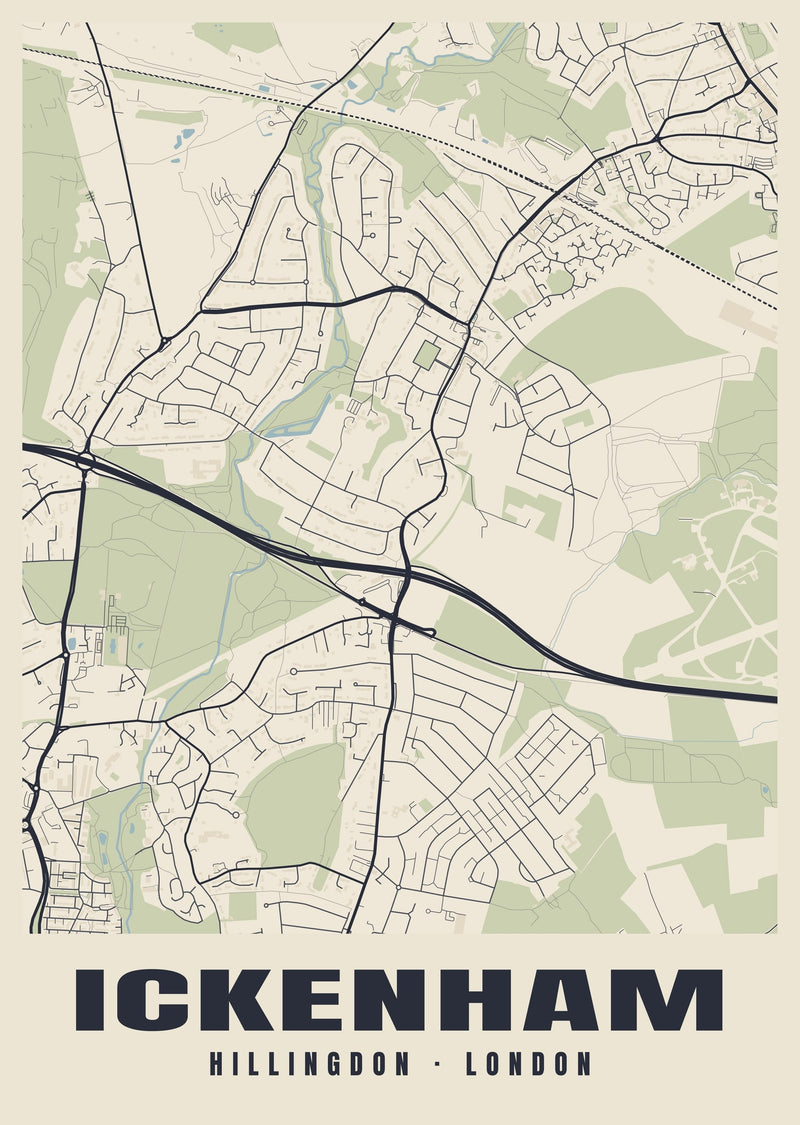 Ickenham Heritage Street Map Poster