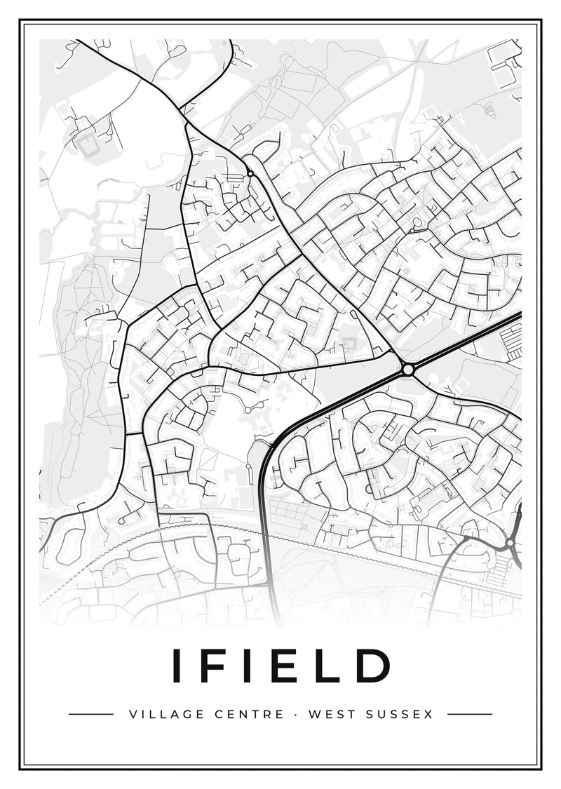 Ifield Village Centre Street Map Poster