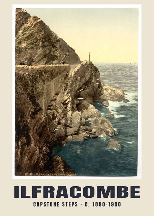 Capstone steps, Ilfracombe, c. 1890–1900 heritage photograph