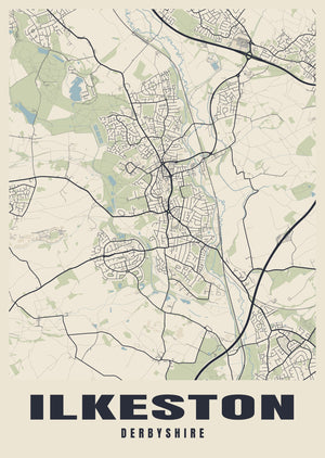 Ilkeston Street Map Poster