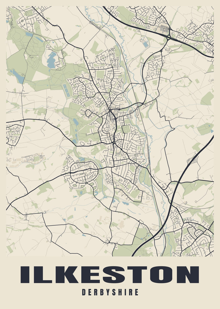 Ilkeston Street Map Poster
