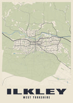 Street map poster of Ilkley, West Yorkshire