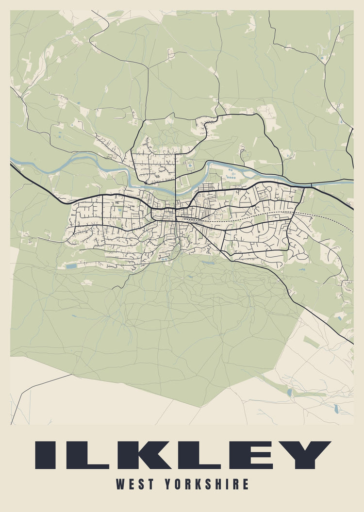 Ilkley Street Map Poster
