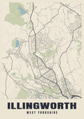 Street map poster of Illingworth, West Yorkshire